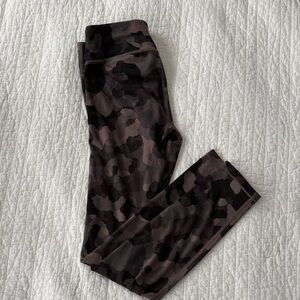 Athleta Girl Camo Leggings in Dark Brown/Black